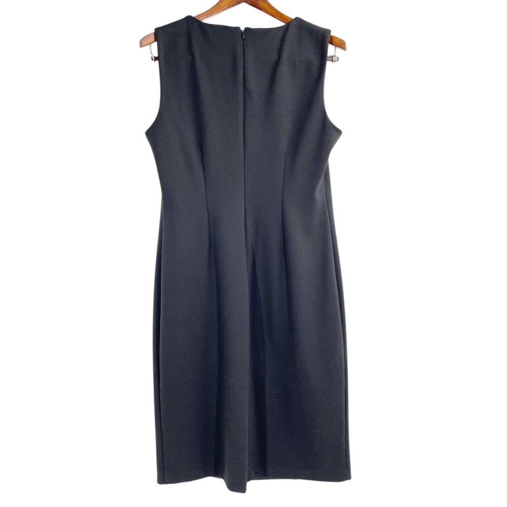 Calvin Klein Black Gold Studded Sleeveless Career Dress Womens Size 12 Modern - Picture 3 of 8